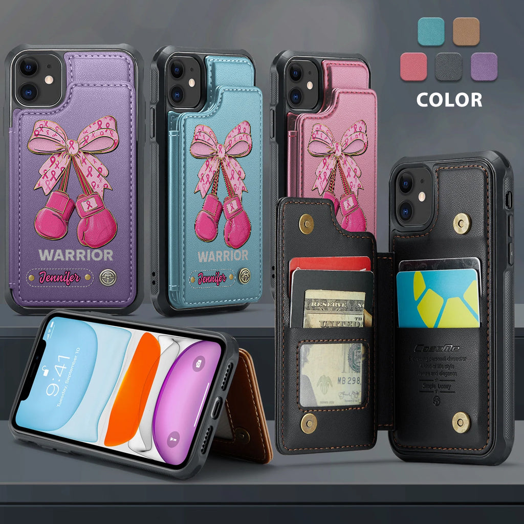 Warrior - Personalized Breast Cancer Awareness Wallet Phone Case