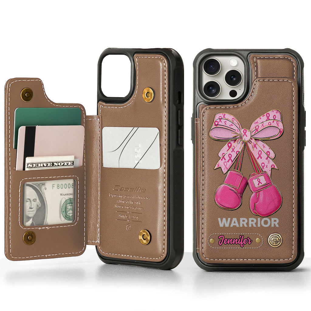 Warrior - Personalized Breast Cancer Awareness Wallet Phone Case