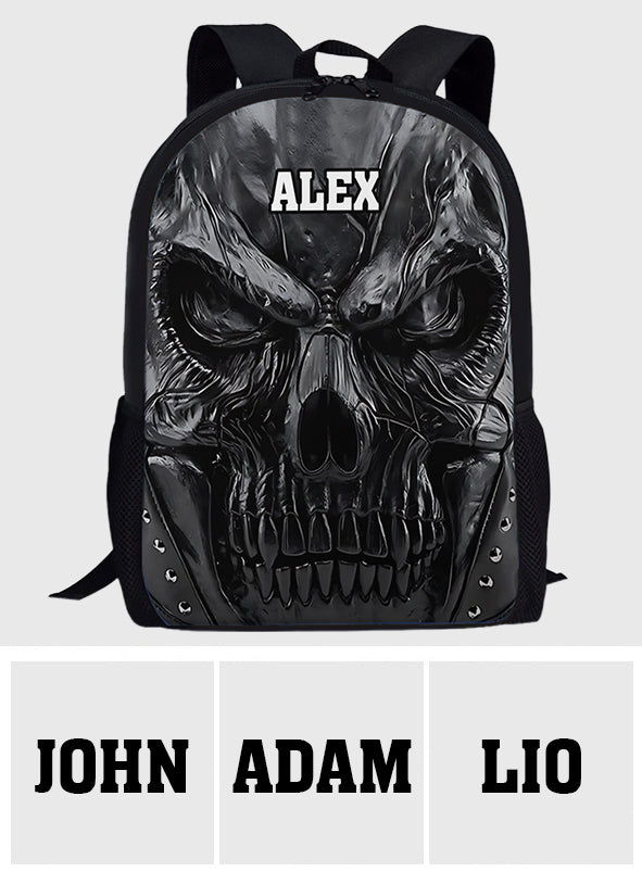 Cool Black Skull - Personalized Skull Multifunctional Backpack