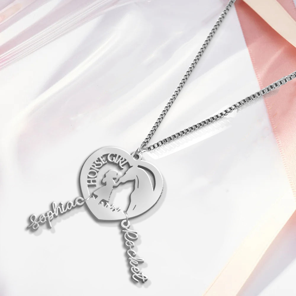 Pferdemädchen – Personalisierte Pferdekette mit Anhängern