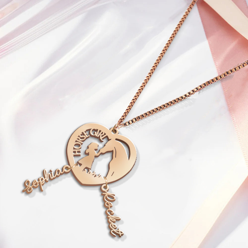 Pferdemädchen – Personalisierte Pferdekette mit Anhängern