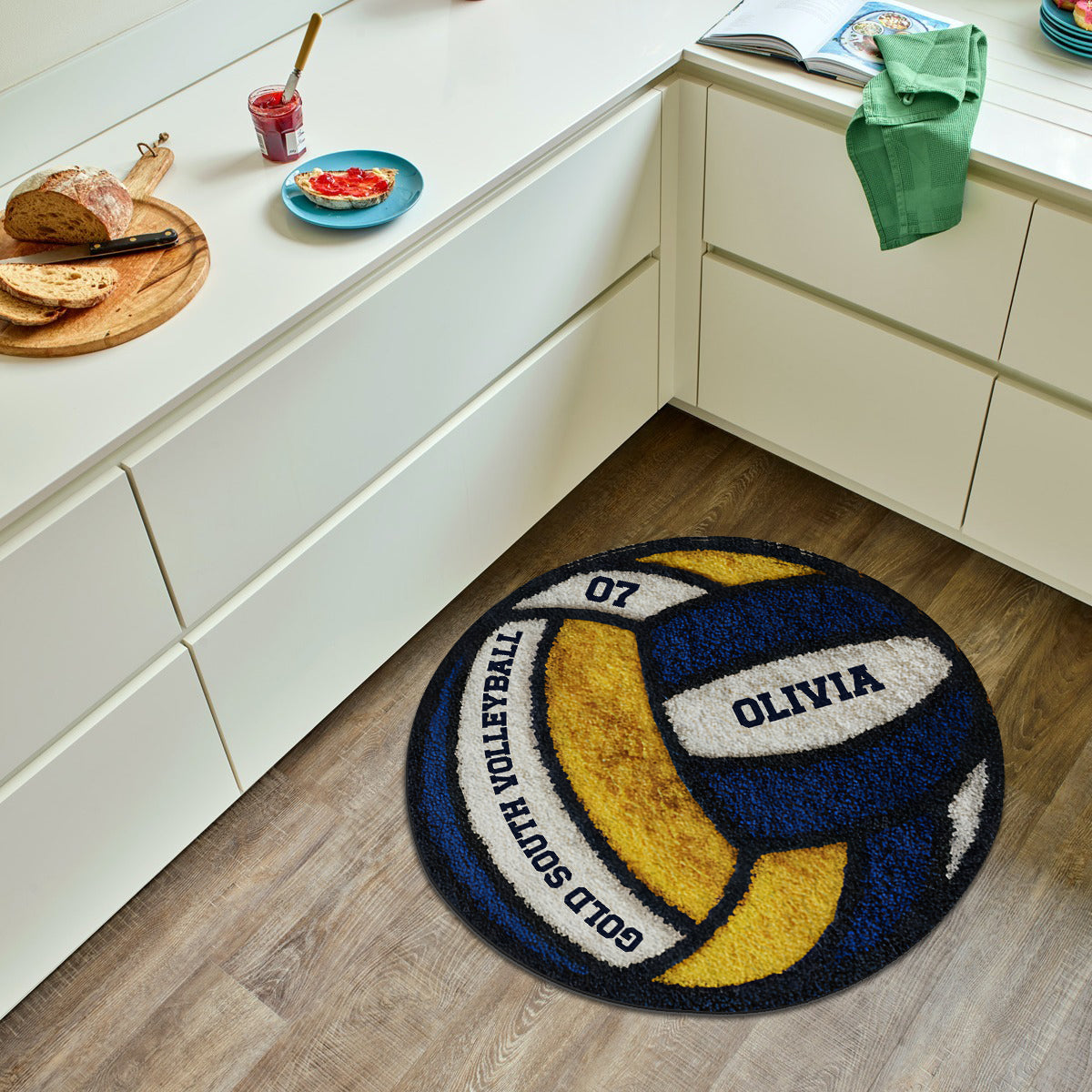 Love Volleyball - Personalized Volleyball Non-Slip Tufted Rug
