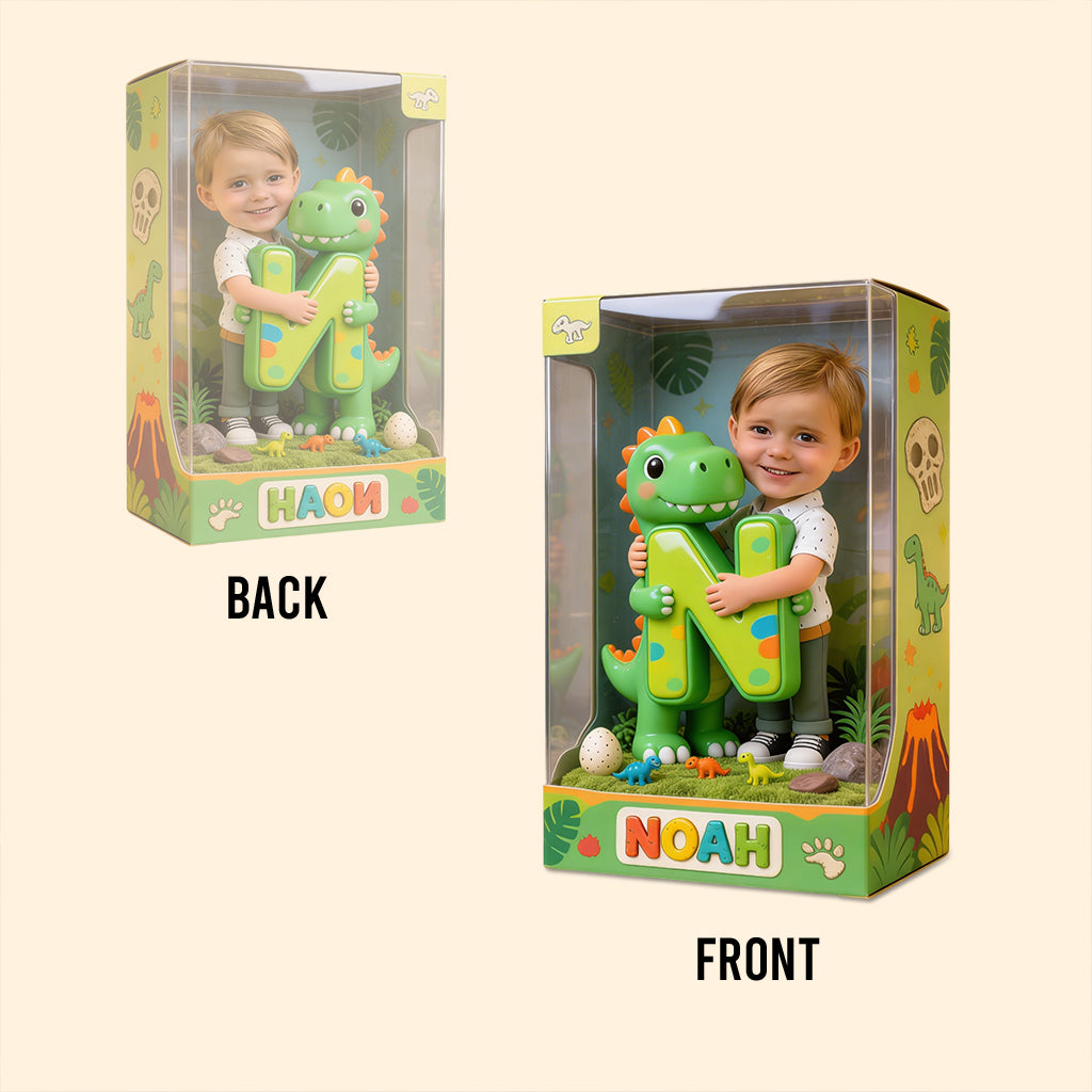 Dinosaur Alphabet Letter & Custom Photo - Personalized Kid Custom Shaped Acrylic Plaque
