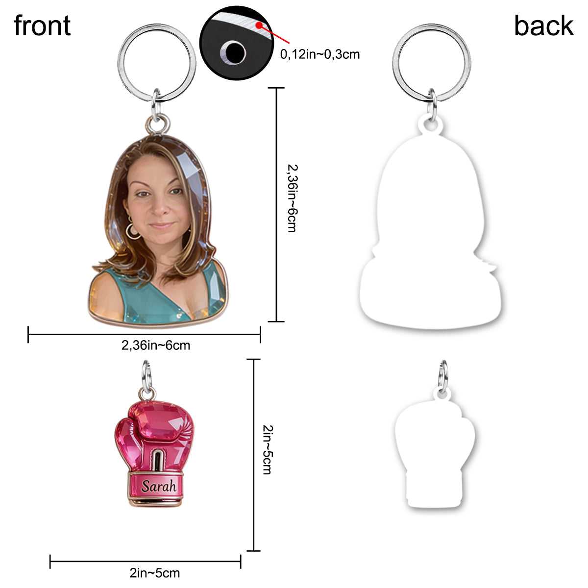 Brustkrebsvorsorge – Personalisierter Schlüsselanhänger mit Anhängern zur Brustkrebsvorsorge