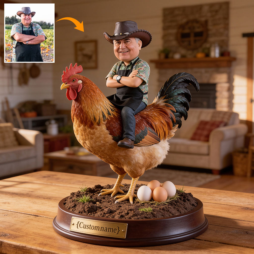 Geschenkidee für Landwirte, Hühnerliebhaber und alle, die das Landleben lieben – personalisierte Acrylplakette in Hühnerform