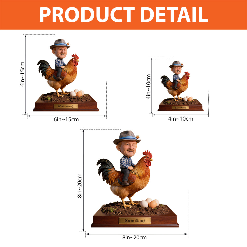 Geschenkidee für Landwirte, Hühnerliebhaber und alle, die das Landleben lieben – personalisierte Acrylplakette in Hühnerform
