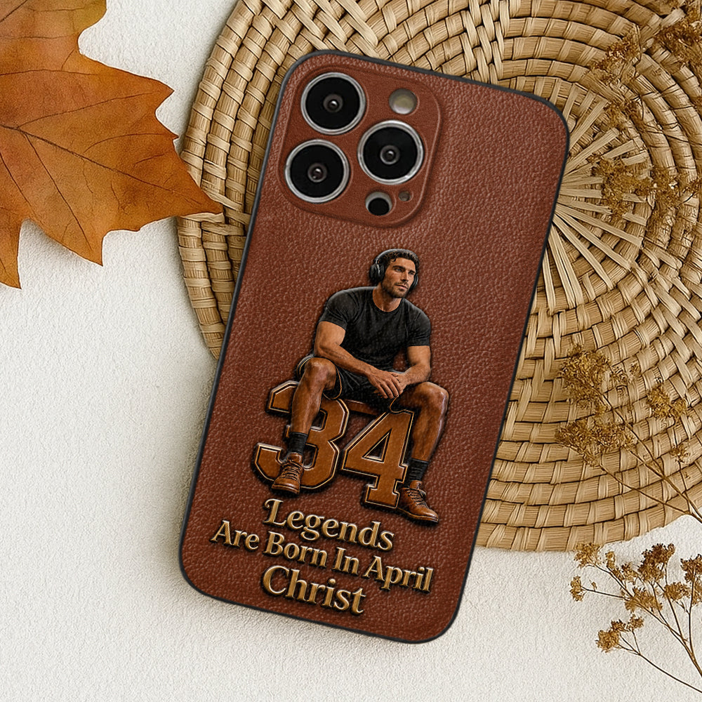 Happy Birthday Legends - Personalized Birthday 3D Embossed Leather Phone Case
