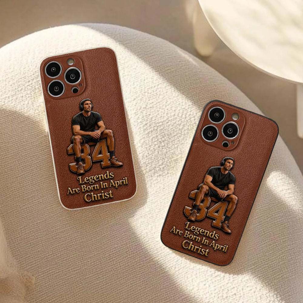 Happy Birthday Legends - Personalized Birthday 3D Embossed Leather Phone Case