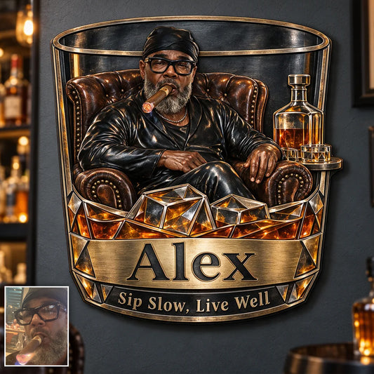 Whiskey Liebhaber Geschenk - Personalisierte Whisky 3D Gedruckte Metalltafel