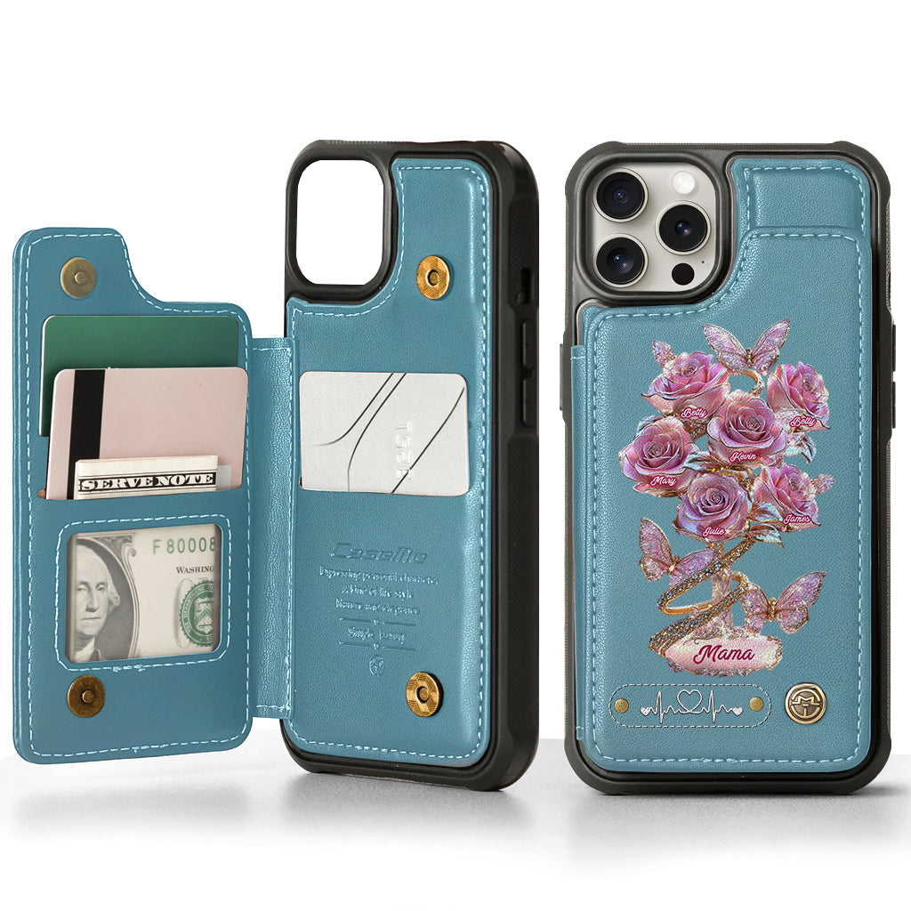 Die beste Mama aller Zeiten – Personalisierte Handyhülle mit Geldbörsenfunktion für Mütter