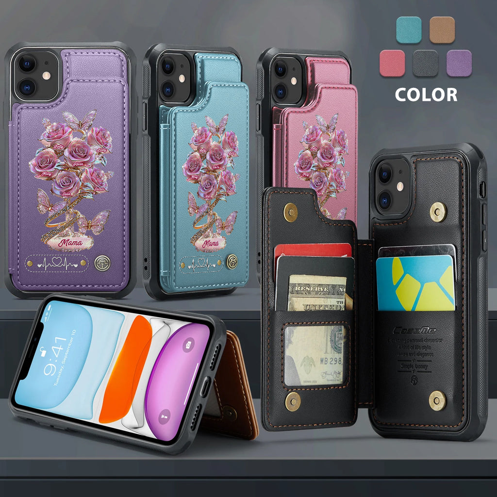 Die beste Mama aller Zeiten – Personalisierte Handyhülle mit Geldbörsenfunktion für Mütter