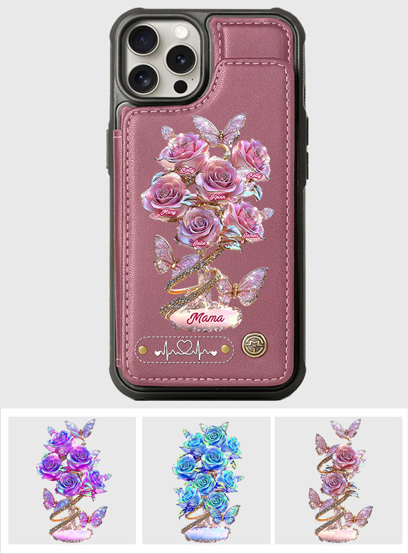 Die beste Mama aller Zeiten – Personalisierte Handyhülle mit Geldbörsenfunktion für Mütter