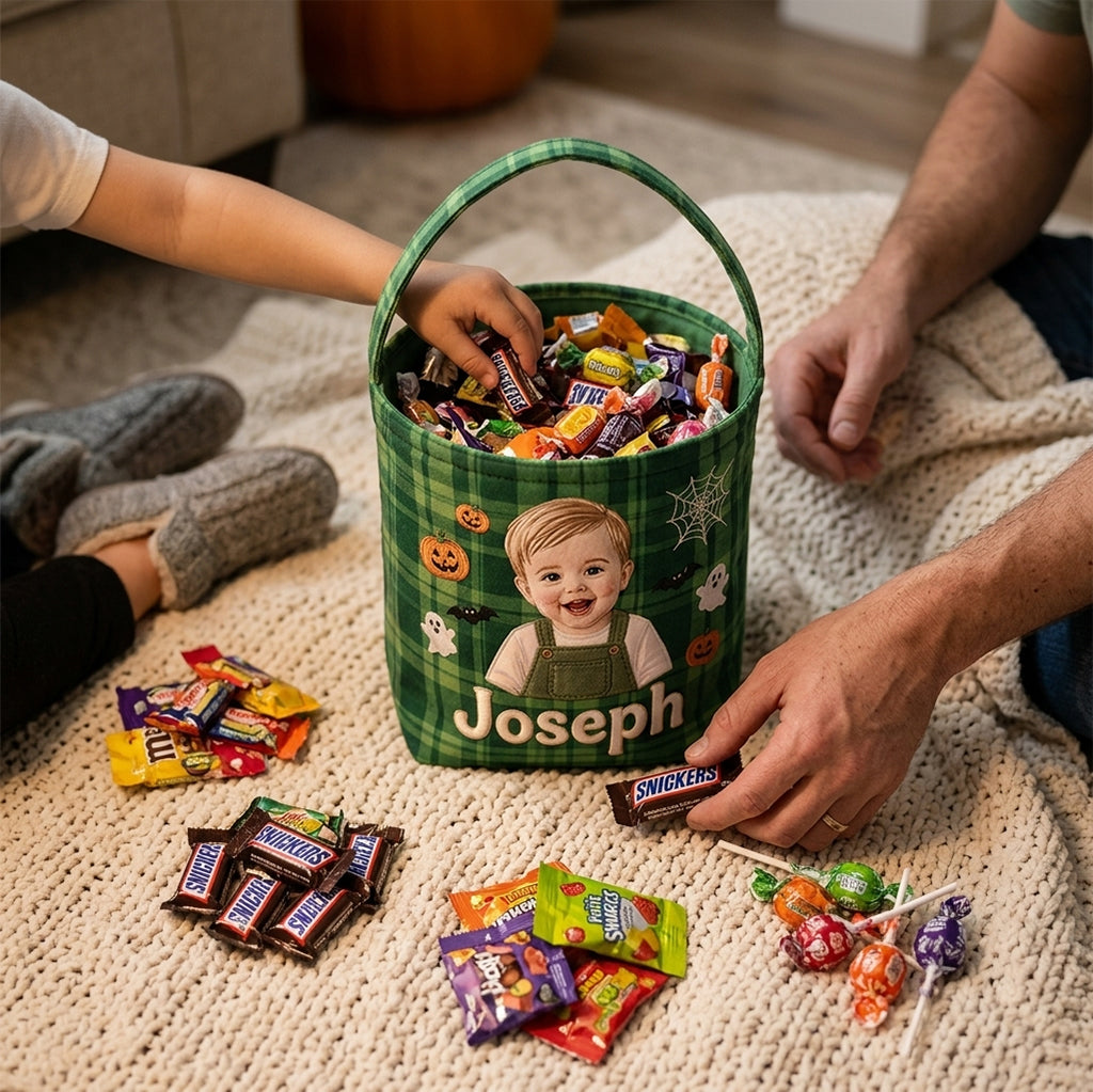Halloween Trick-or-Treat - Personalized Kid Canvas Bucket Bag