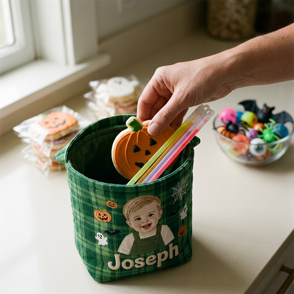 Halloween Trick-or-Treat - Personalized Kid Canvas Bucket Bag