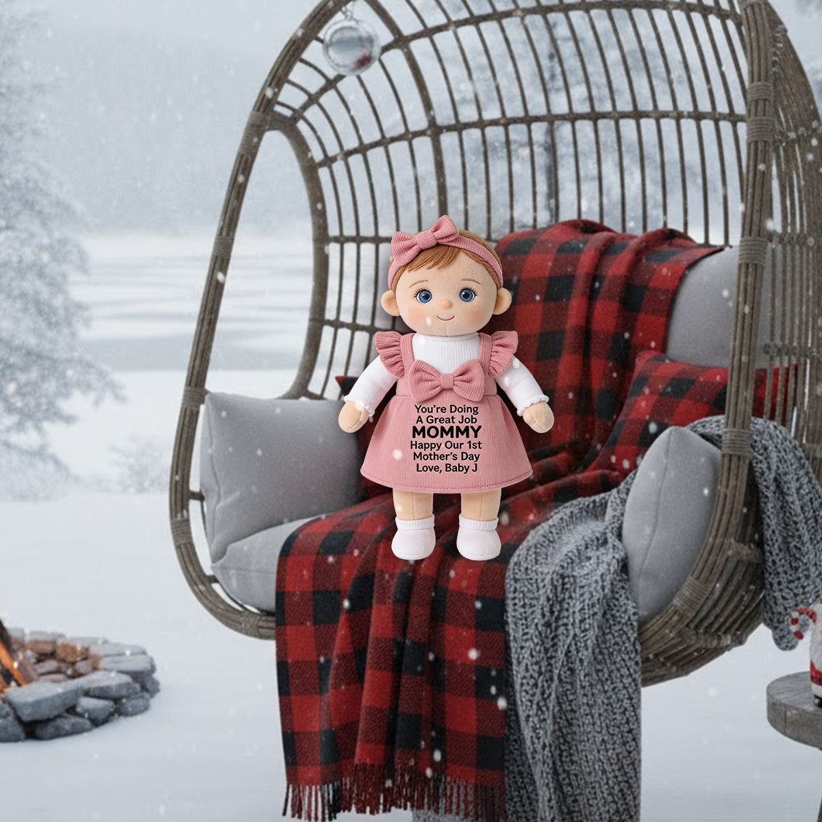 Du machst das toll, Mama! – Personalisiertes Premium-Kunstfellkissen für Mütter