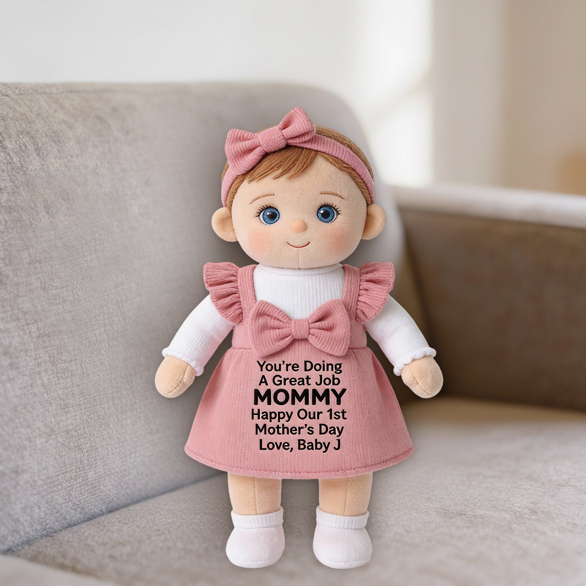 Du machst das toll, Mama! – Personalisiertes Premium-Kunstfellkissen für Mütter