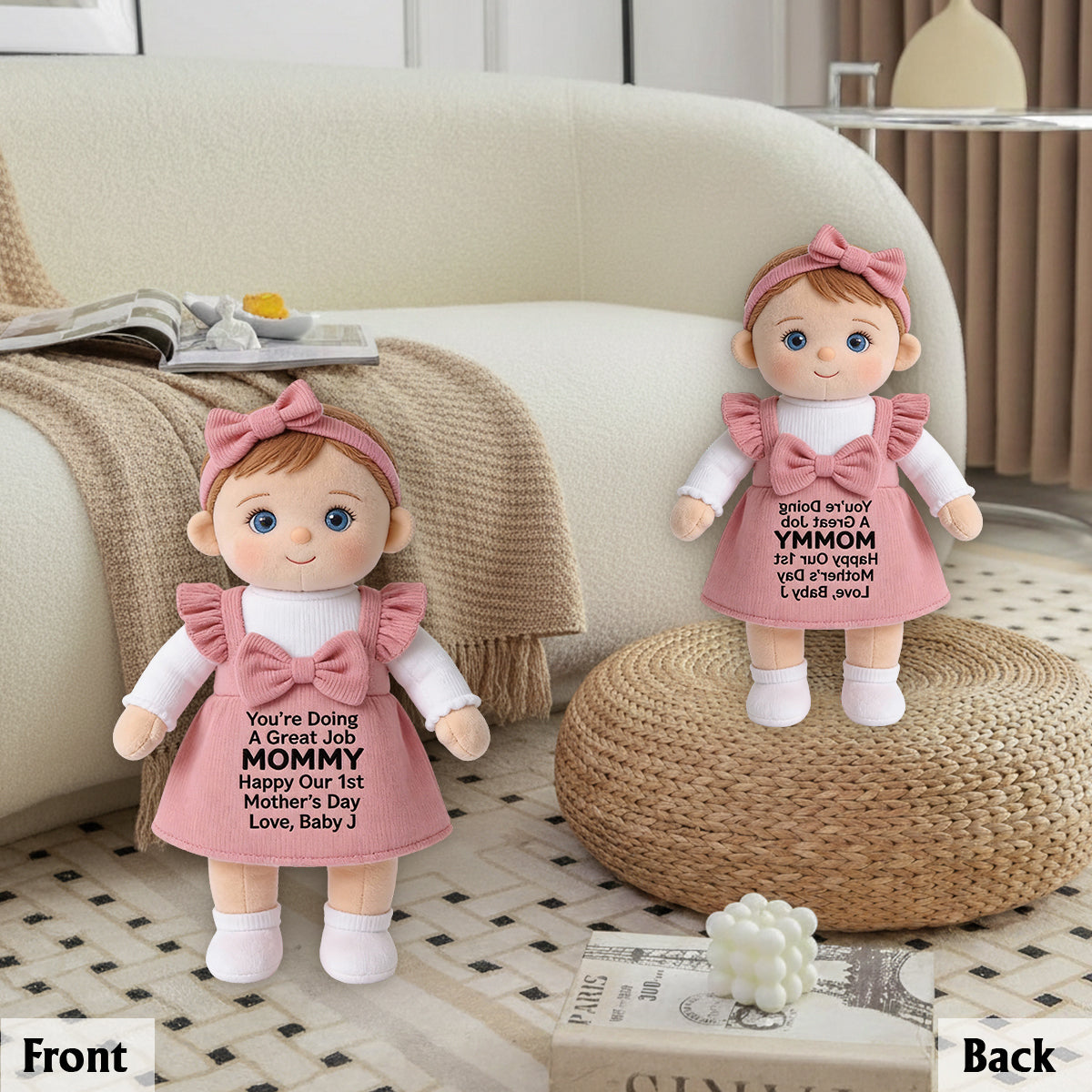 Du machst das toll, Mama! – Personalisiertes Premium-Kunstfellkissen für Mütter