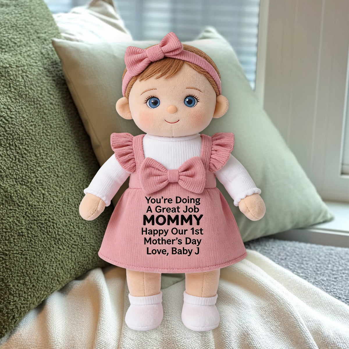 Du machst das toll, Mama! – Personalisiertes Premium-Kunstfellkissen für Mütter