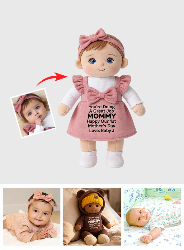 Du machst das toll, Mama! – Personalisiertes Premium-Kunstfellkissen für Mütter