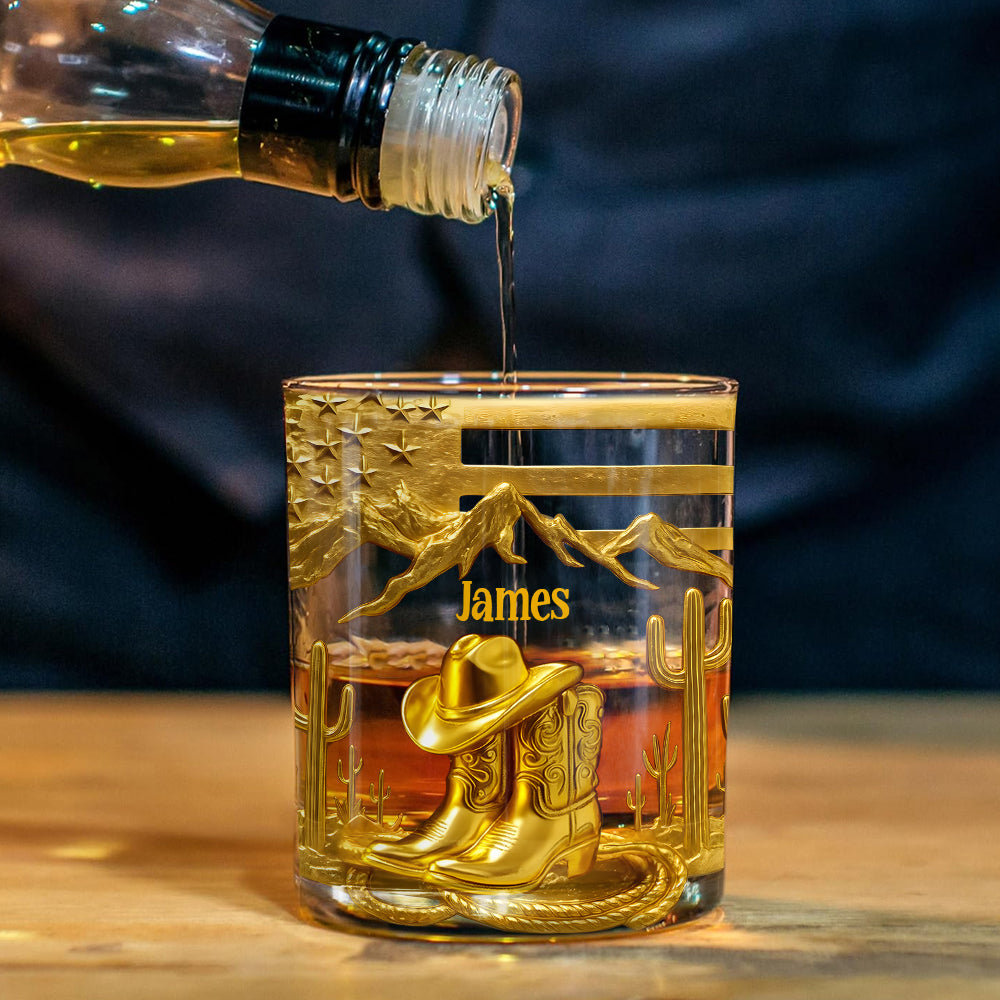 Cowboy Boots - Personalized Western Outfit Whiskey Decanter Set