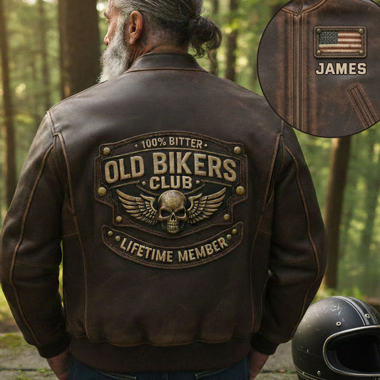 Old Biker Club - Personalisierte Biker-Bomberjacke