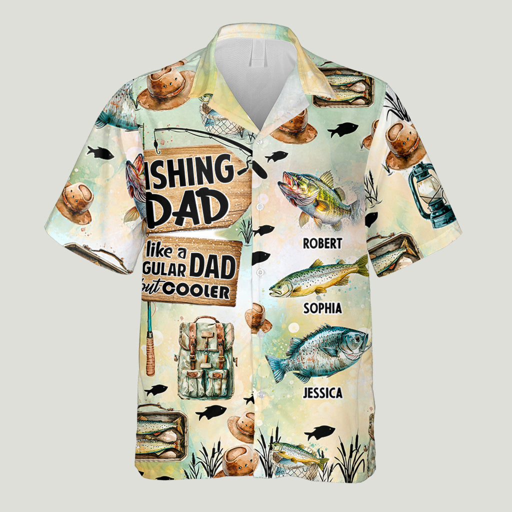 Angler-Papa – personalisiertes Hawaiihemd zum Angeln