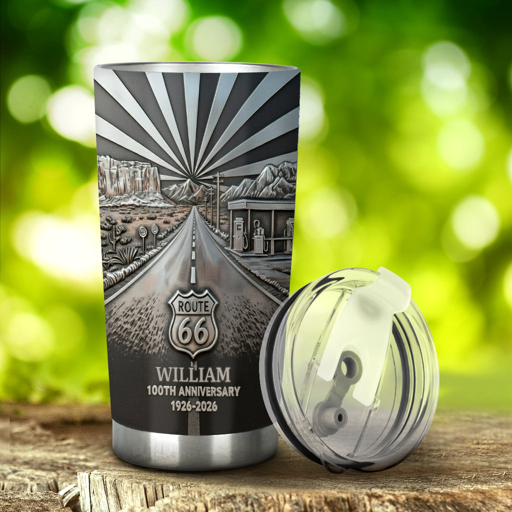 100th Anniversary Of Route 66 - Personalized Car Lover Tumbler