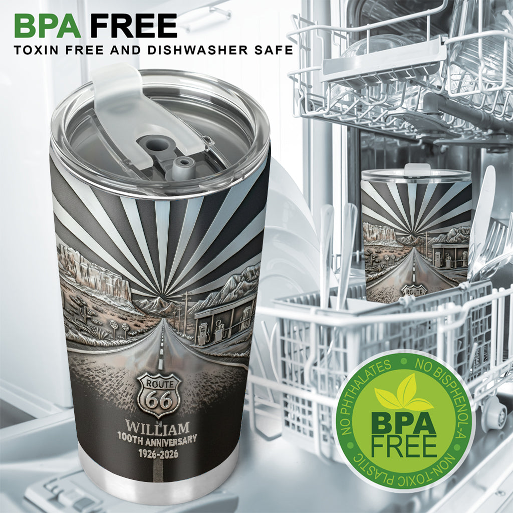 100th Anniversary Of Route 66 - Personalized Car Lover Tumbler