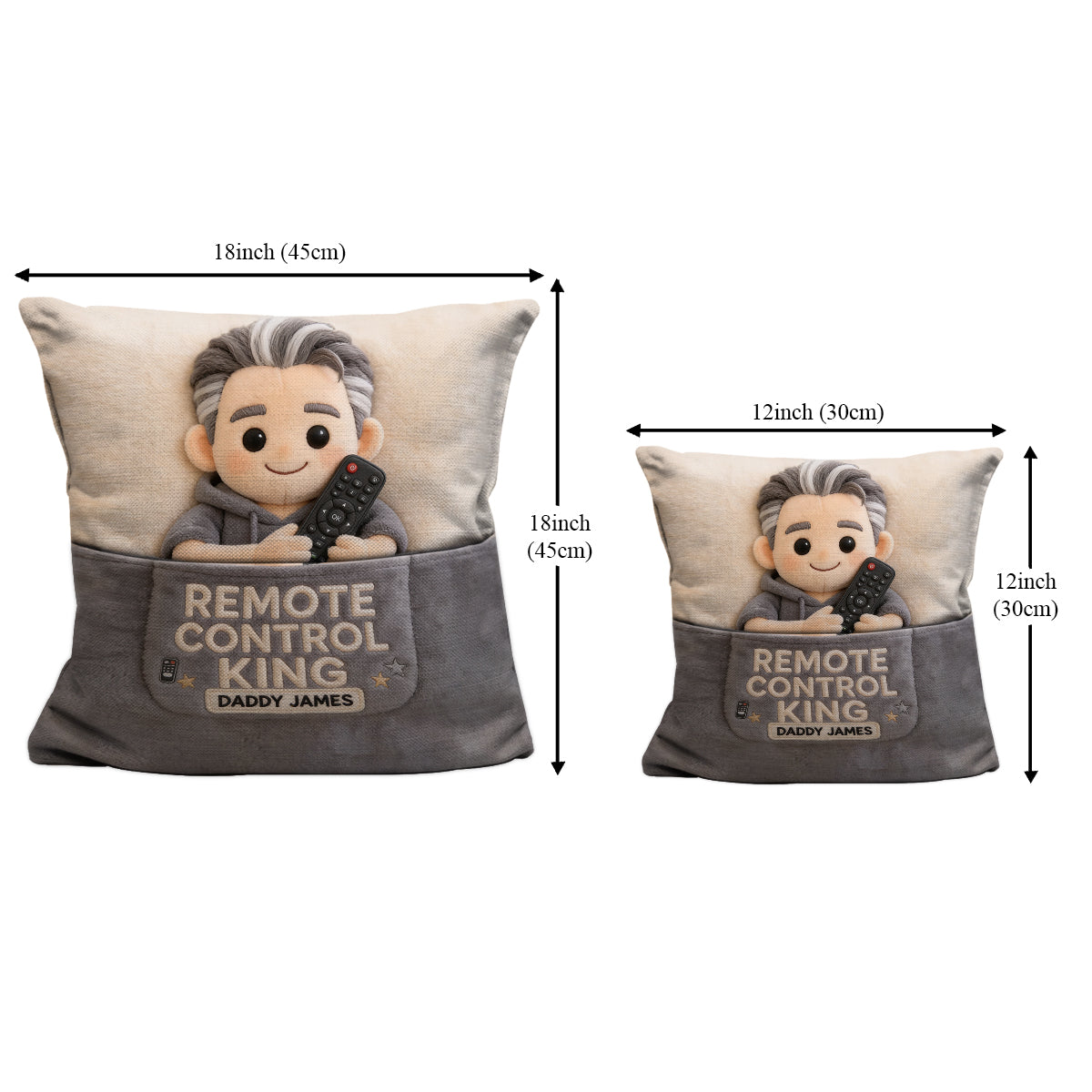 Fernbedienung König - Personalisierte Vater Taschenkissen
