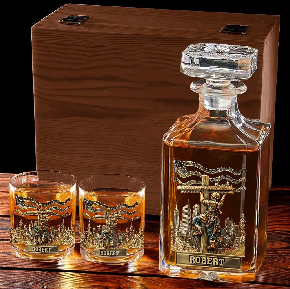 Lineman Legacy Glass - Personalized Lineman Whiskey Glass