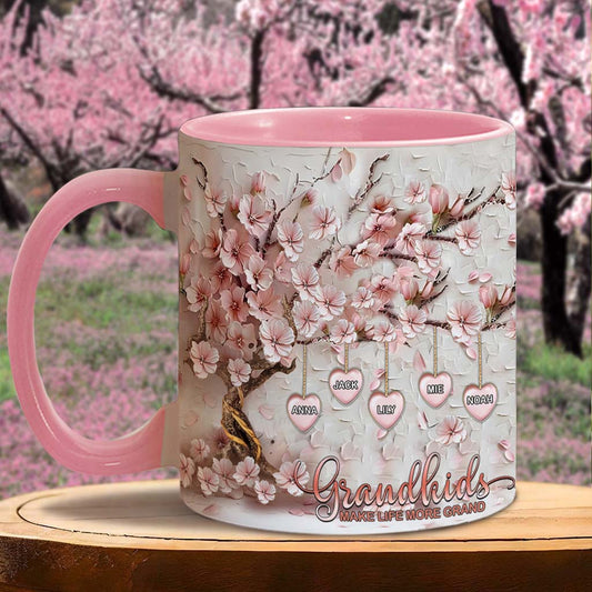 Grandkids Make Life More Grand - Personalized Grandma Accent Mug