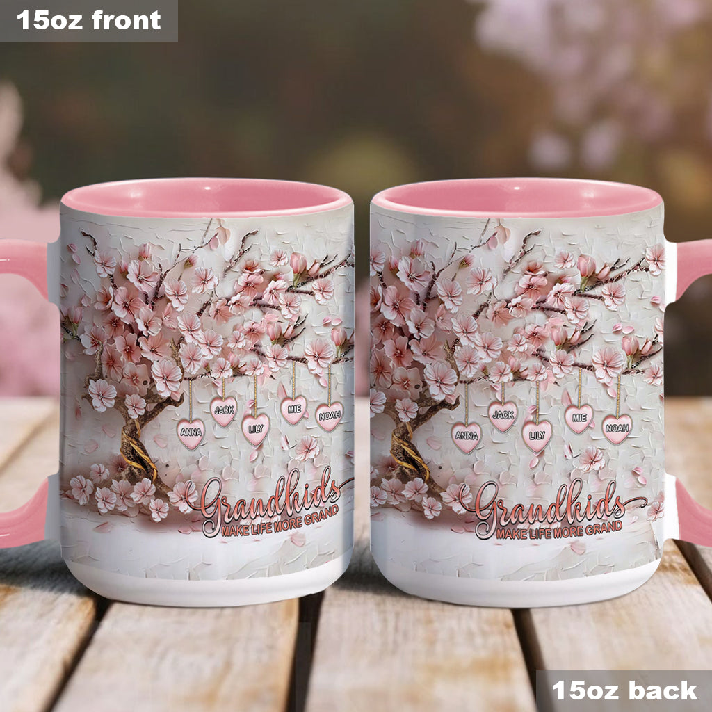 Enkelkinder machen das Leben schöner – personalisierte Tasse mit Oma-Akzent