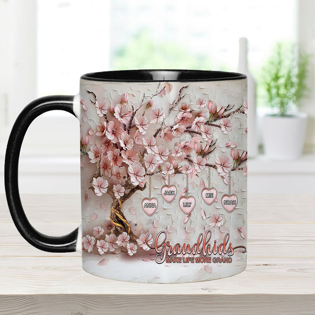 Enkelkinder machen das Leben schöner – personalisierte Tasse mit Oma-Akzent