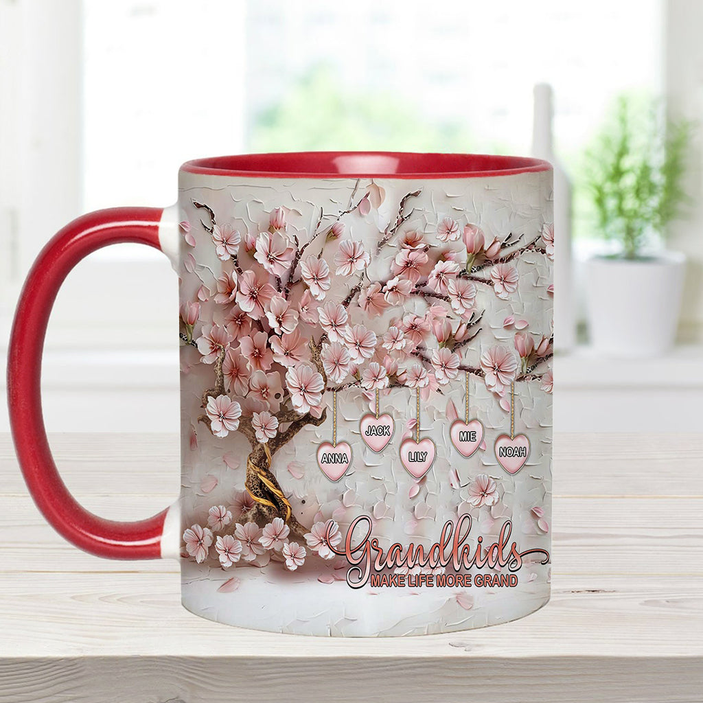 Enkelkinder machen das Leben schöner – personalisierte Tasse mit Oma-Akzent
