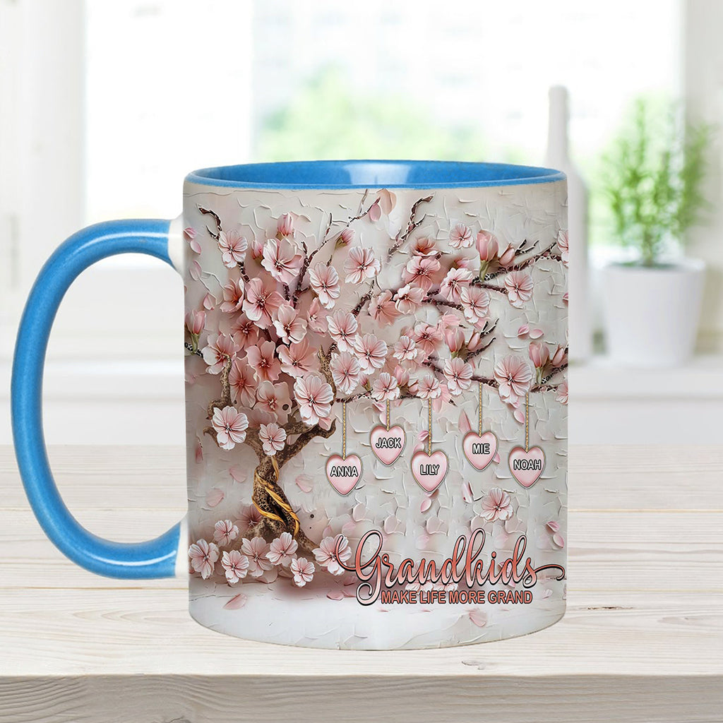 Enkelkinder machen das Leben schöner – personalisierte Tasse mit Oma-Akzent