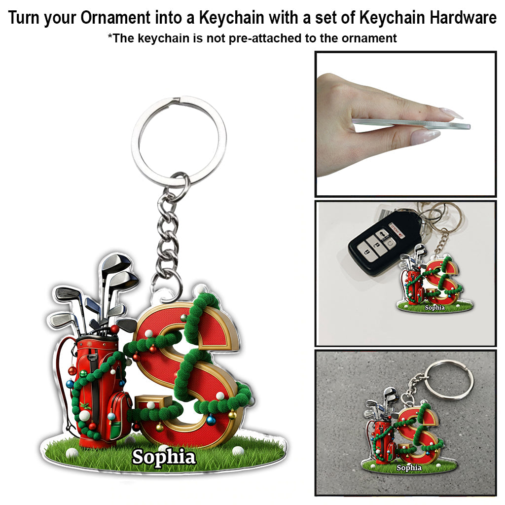 Initial Christmas Gift, Decoration For Golf Lovers - Personalized Golf Ornament