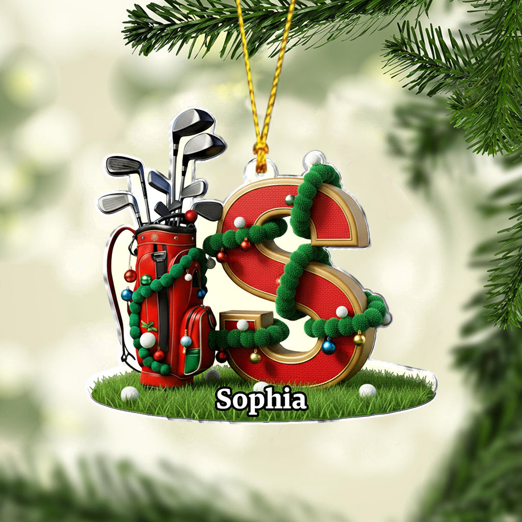 Initial Christmas Gift, Decoration For Golf Lovers - Personalized Golf Ornament