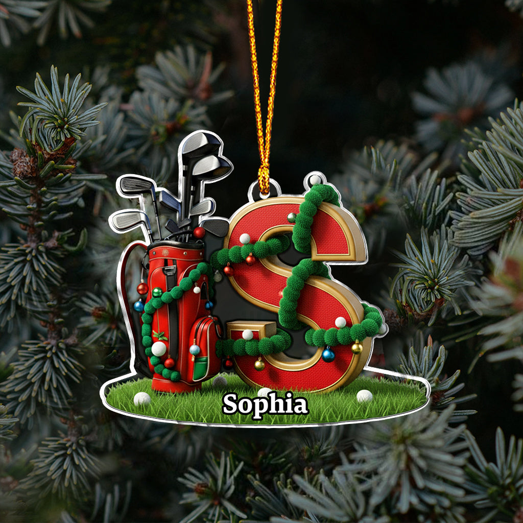 Initial Christmas Gift, Decoration For Golf Lovers - Personalized Golf Ornament
