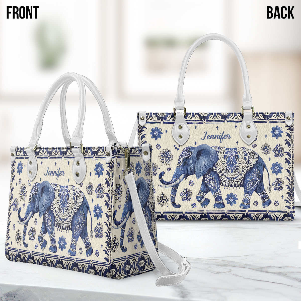 Bohemian Elephant - Personalized Elephant Leather Handbag