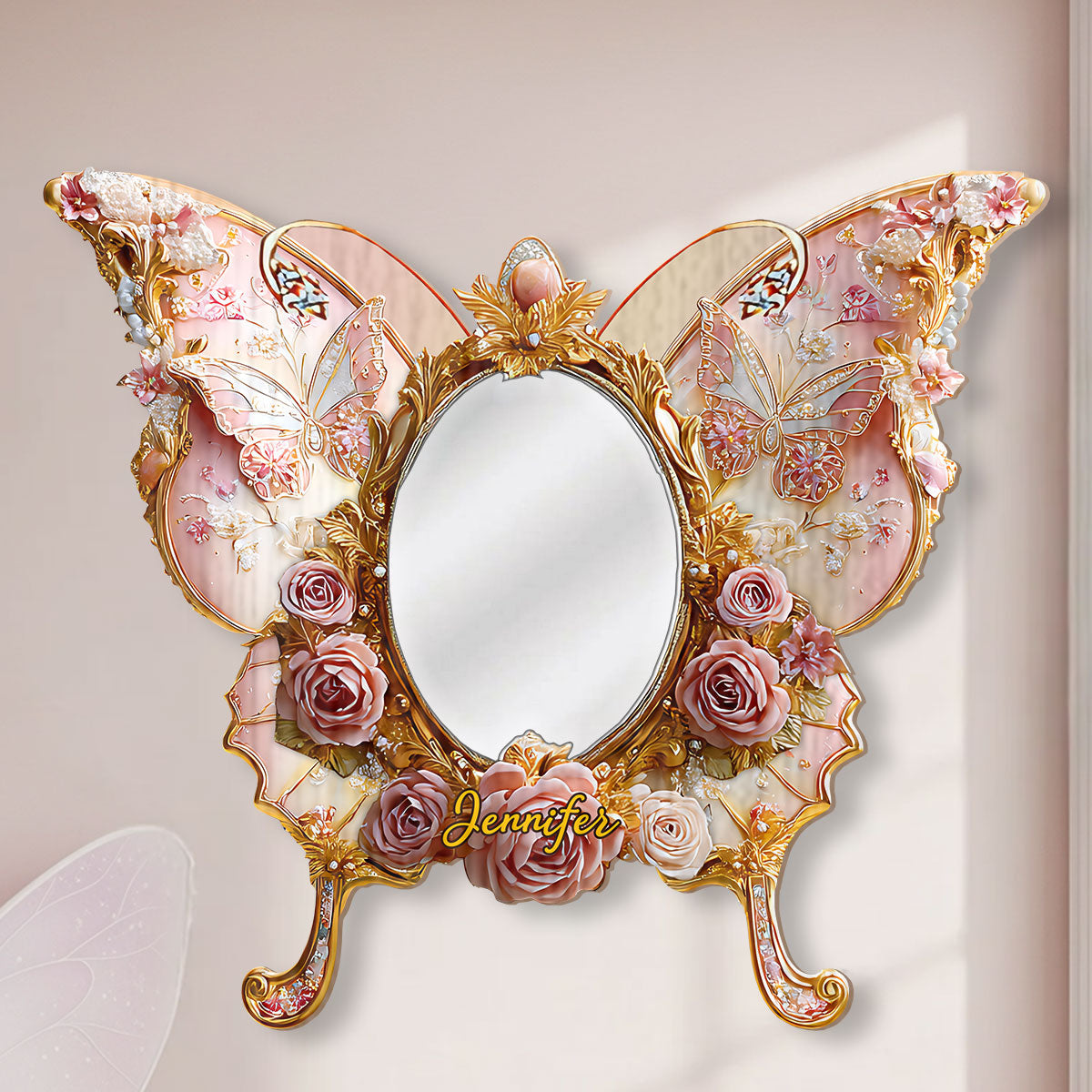 Fairy Butterfly - Personalized Butterfly Wall Hanging Mirror