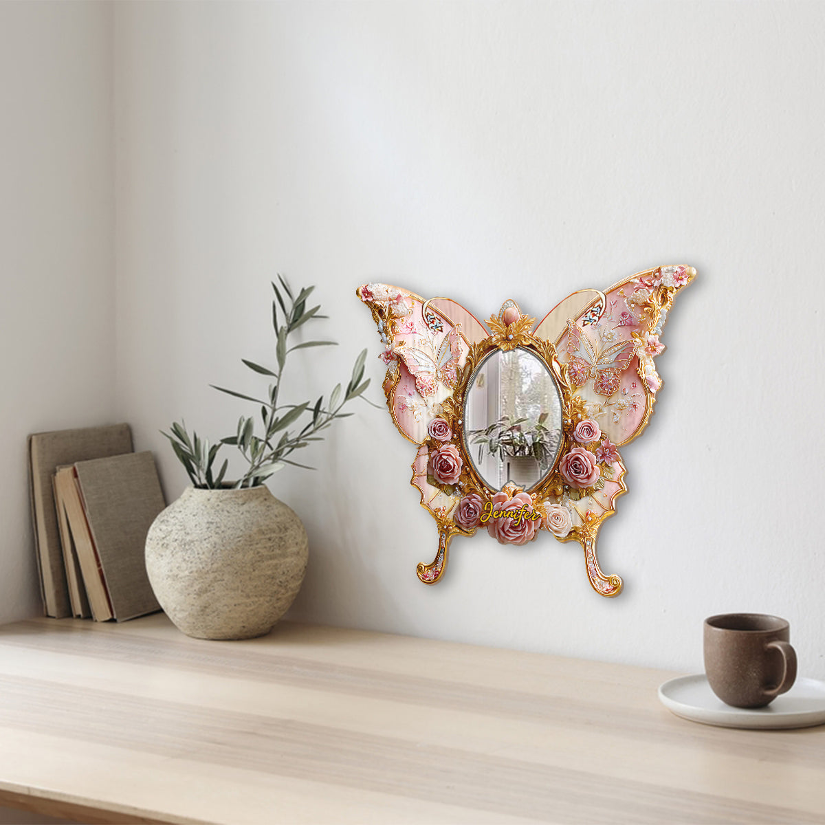 Fairy Butterfly - Personalized Butterfly Wall Hanging Mirror