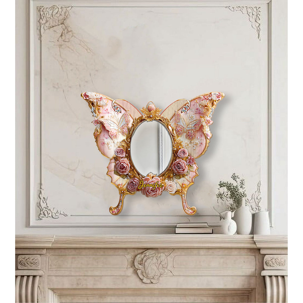 Fairy Butterfly - Personalized Butterfly Wall Hanging Mirror