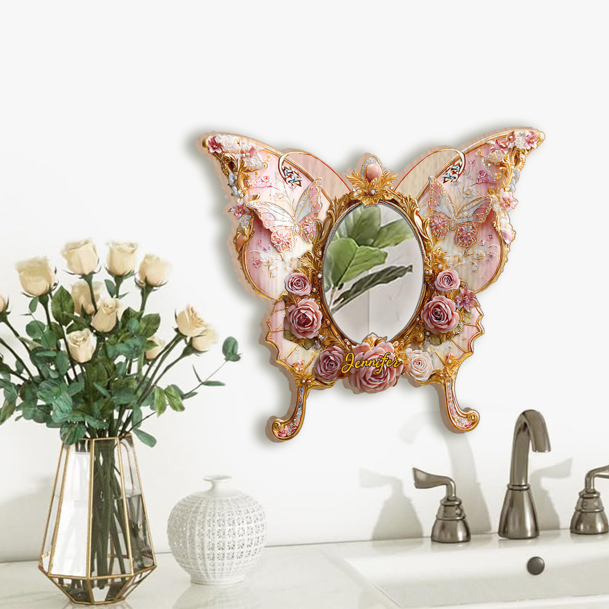 Fairy Butterfly - Personalized Butterfly Wall Hanging Mirror
