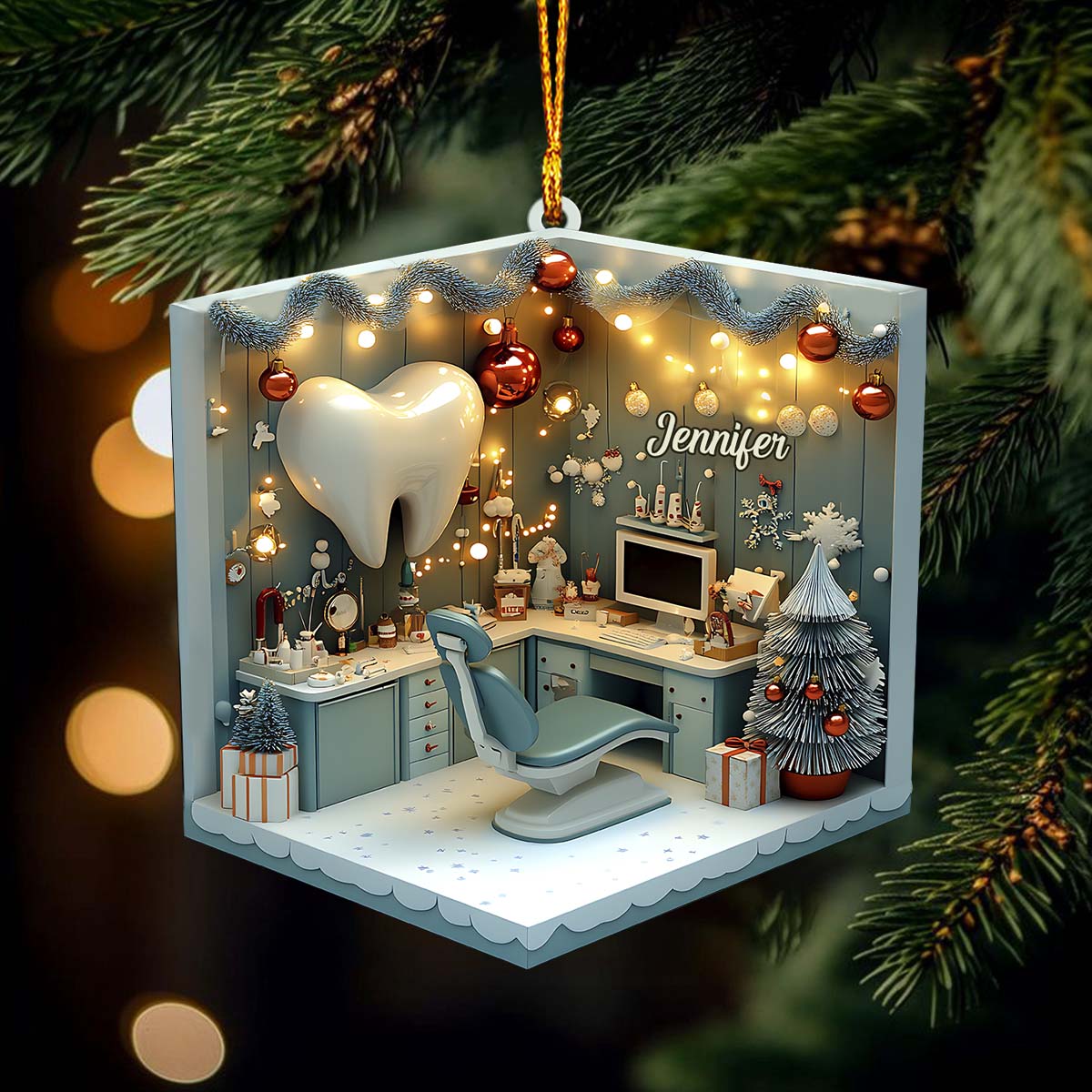 Zahnklinik – Personalisierter Zahnarzt-Anhänger