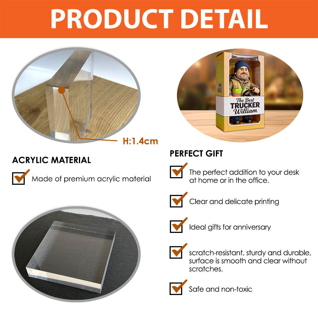 Trucker Gifts - Personalized Trucker Custom Shaped Acrylic Plaque