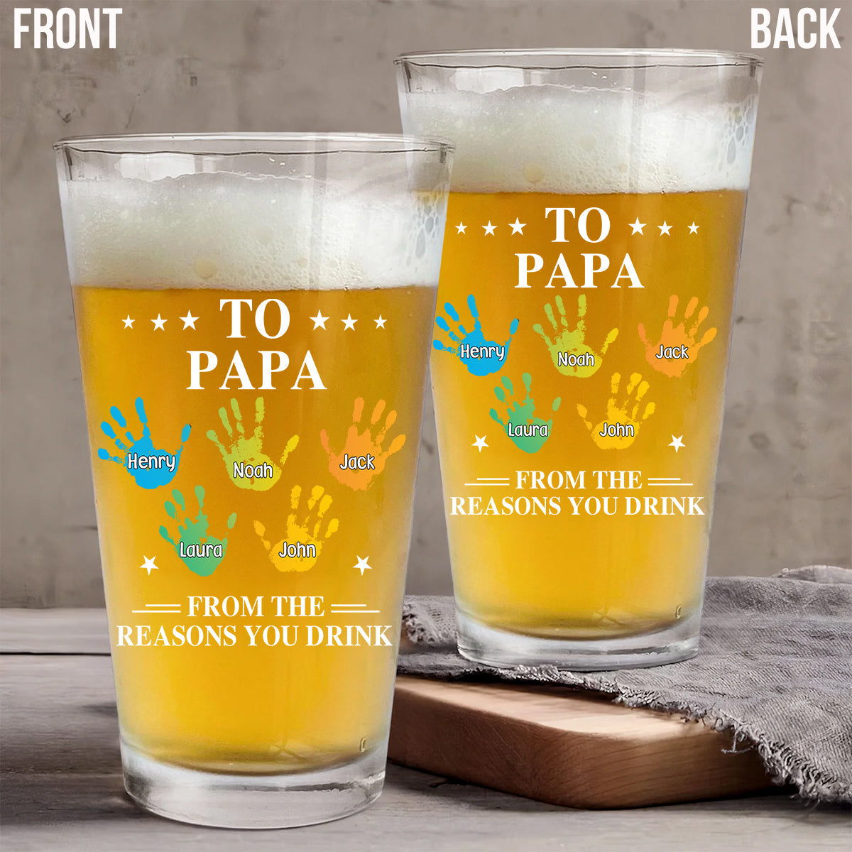 Reason To Drink - Personalized Father Beer Glass
