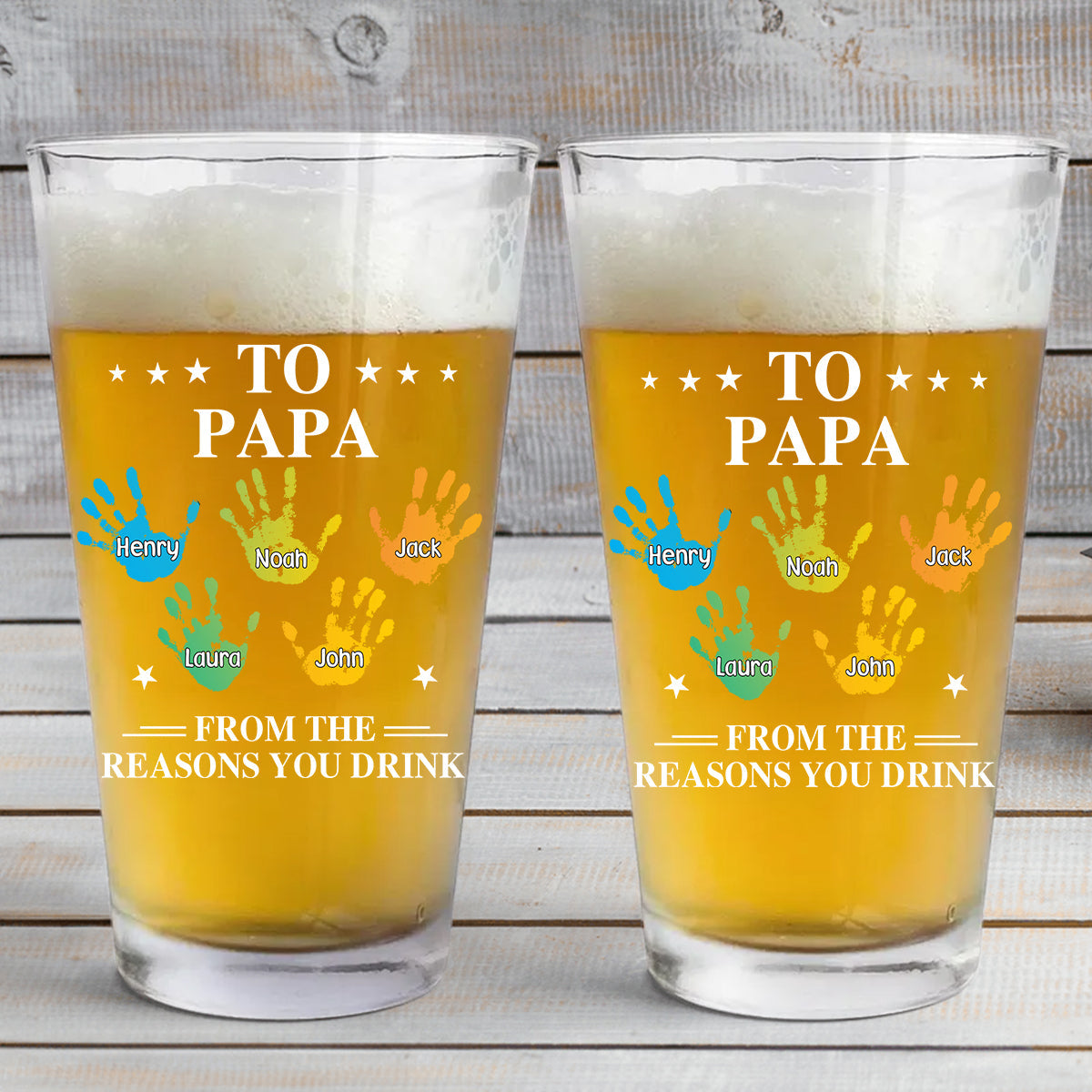 Reason To Drink - Personalized Father Beer Glass