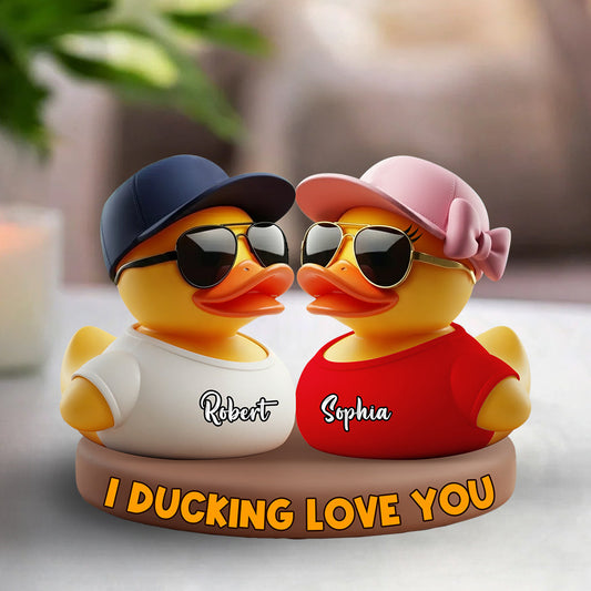 I Ducking Love You - Personalized Couple Custom Shaped Acrylic Plaque