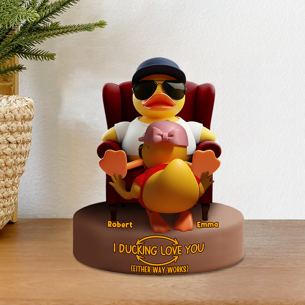 Ich liebe dich verdammt noch mal (beides ist okay) - Personalisierte Acrylplakette für Paare in individueller Form