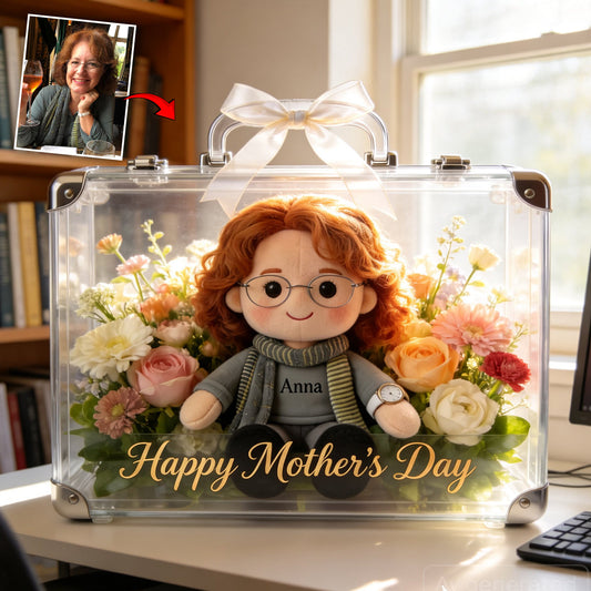 Flower Suitcase - Personalized Mother Custom Shaped Acrylic Plaque